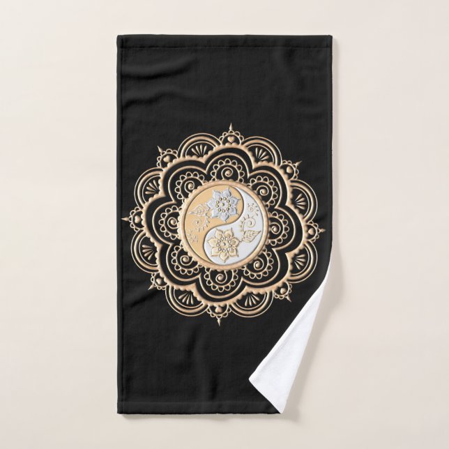 Toalha De Mão Mandala Dourada e Prateada (Toalha de mão)