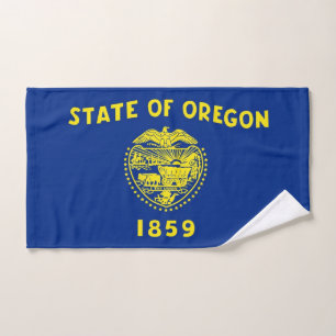 Toalha De Mão Mão Towel com bandeira do Estado de Oregon, EUA