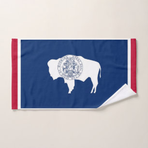 Toalha De Mão Mão Towel com bandeira do Estado de Wyoming, EUA