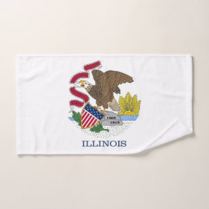 Toalha De Mão Mão Towel com Flag of Illinois State, EUA