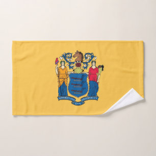 Toalha De Mão Mão Towel com Flag of New Jersey State, EUA