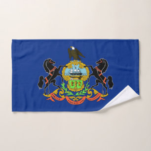 Toalha De Mão Mão Towel com Flag of Pennsylvania State, EUA
