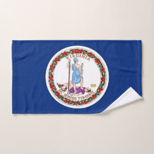 Toalha De Mão Mão Towel com Flag of Virginia State, EUA