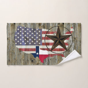 Toalha De Mão Mapa de Sinalizador do Estado do Texas Lone Star