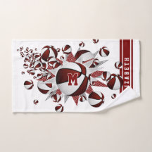 maroon basketbolas estrelas raparigas monograma