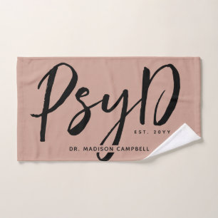 Toalha De Mão Médico de PsyD Personalizado