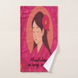 Toalha De Mão Meditação de Ioga Zen Personalizada Magenta