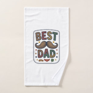 Toalha De Mão Melhor Design de Pai Bigode Vintage Vector Pai_1