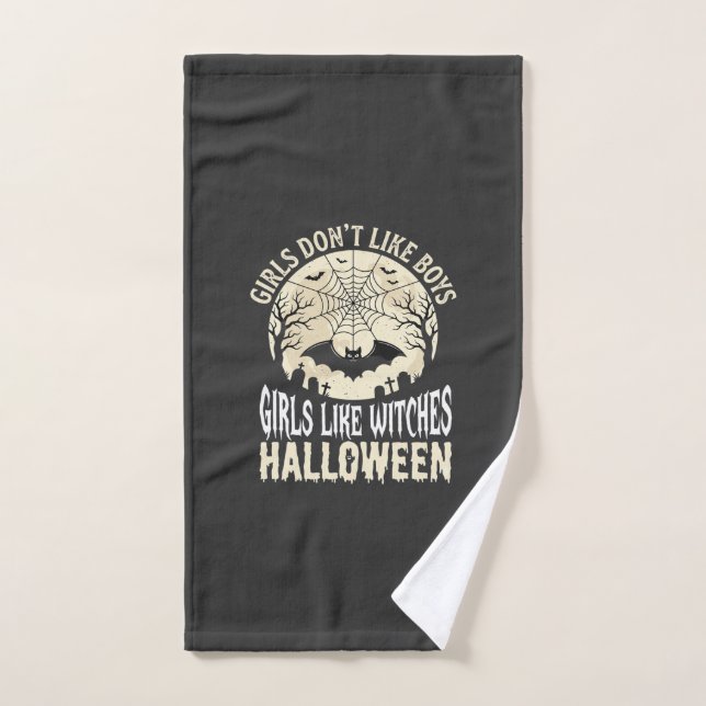 Toalha De Mão Meninas Como Bruxas Design de Morcego de Halloween (Toalha de mão)