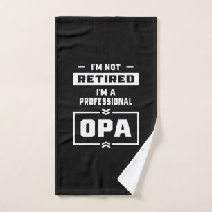 Toalha De Mão Mens, eu sou um profissional Opa aposentado.