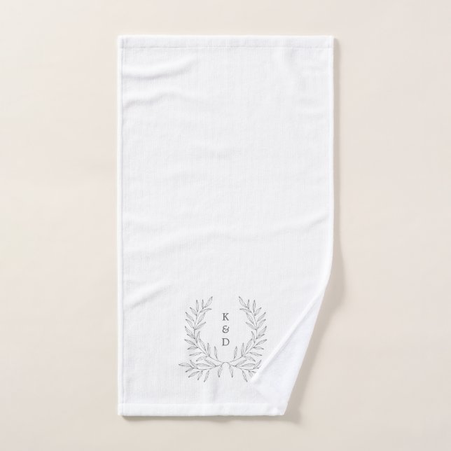 Toalha de Mão Mínima Laurel Formal de Casamento K3 (Toalha de mão)