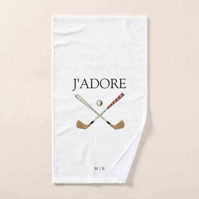 Toalha De Mão Modern J'adore I Love Golf (Toalha de mão)