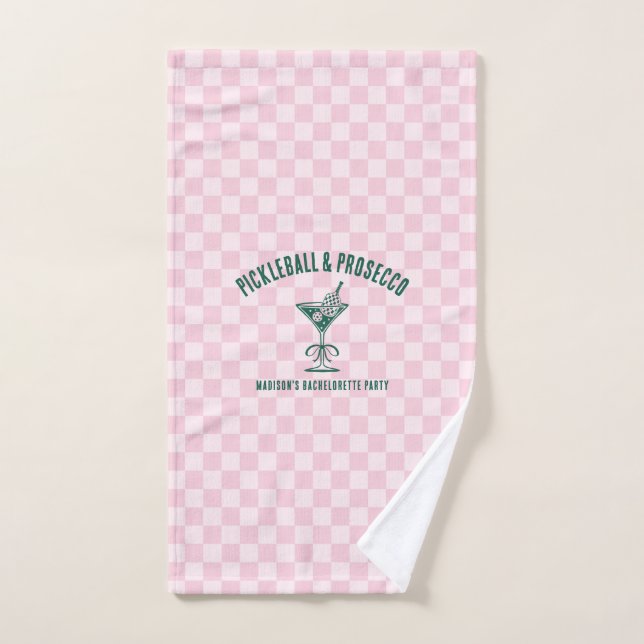Toalha De Mão Modern Pickleball & Prosecco Bachelorette Weekend (Toalha de mão)