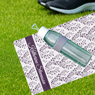 Toalha De Mão Moderno Minimalista Floral Esportivo Roxo Escuro B
