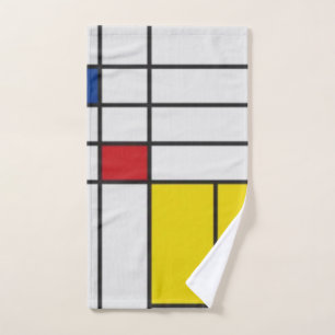 Toalha De Mão Mondrian II Minimalist De Stijl