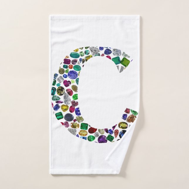 Toalha De Mão Monograma inicial - Letra C Trendência (Toalha de mão)