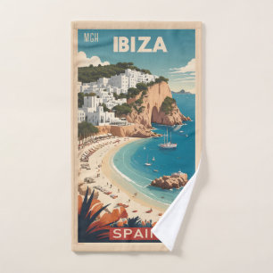 Toalha De Mão Monograma Personalizado Ibiza, Poster de viagens E