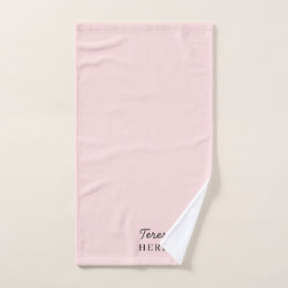 Toalha De Mão Monograma Rosa Bege Minimalista Moderno Feminino