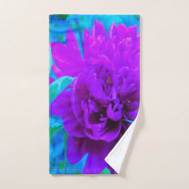 Toalha De Mão Moody Purple Peony com uma bela Folhagem