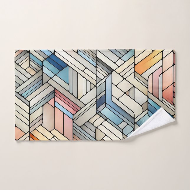 Toalha De Mão Mosaico Geométrico (Toalha de mão)
