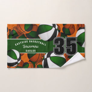 Toalha De Mão Muitas bolas de basquete, cores esportes em esport