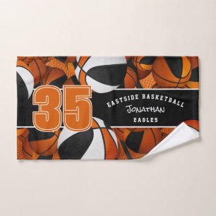 Toalha De Mão Muitas cores da equipe de bolas de basquete cor de