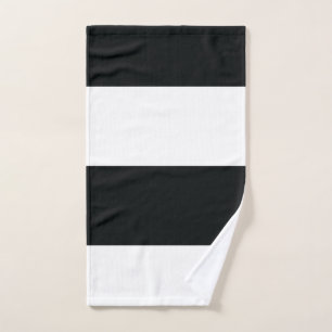 Toalha De Mão Mydeas   Preto e branco com tiras muito largas