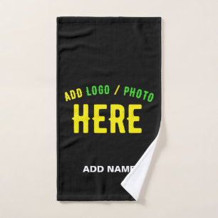 TOALHA DE MÃO NA MODA MODERNO PERSONALIZÁVEL NEGRO VERIFICADO CO
