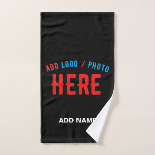 TOALHA DE MÃO NA MODA MODERNO PERSONALIZÁVEL NEGRO VERIFICADO CO