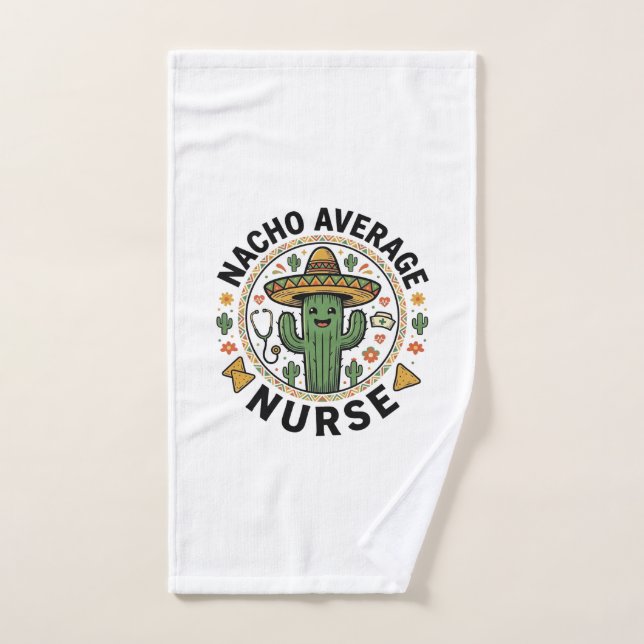 Toalha De Mão Nacho Average Nurse Cactus Fiesta Camisa Design_1 (Toalha de mão)