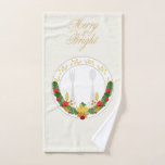 Toalha De Mão Natal Alegre e Brilhante<br><div class="desc">Jantar de Natal Alegre e Brilhante</div>