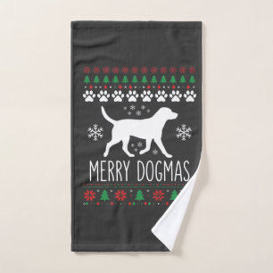 Toalha De Mão Natal de Cachorro Vetor de Dogmas Alegres