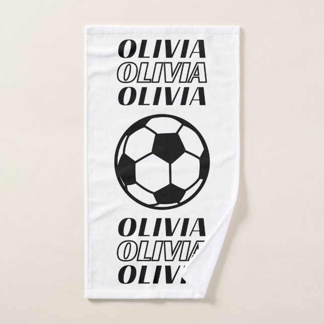 TOALHA DE MÃO NOME PERSONALIZADO DA MENINA DO FUTEBOL (Toalha de mão)