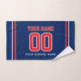 Toalha De Mão Nome Personalizado de Futebol & Número da Camisa, 