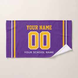 Toalha De Mão Nome Personalizado de Futebol & Número da Camisa, 