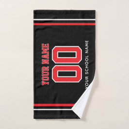 Toalha De Mão Nome Personalizado de Futebol & Número da Camisa, 