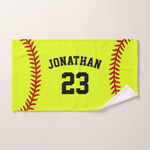 Toalha De Mão Nome Personalizado do Jogador de Softball