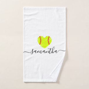 Toalha De Mão Nome Personalizado do Script Softball