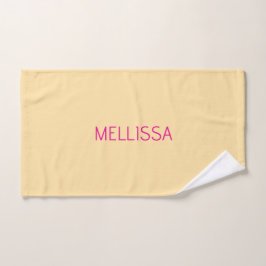 Toalha De Mão Nome personalizado minimalista creme