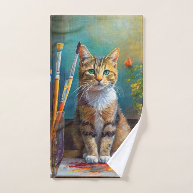 Toalha De Mão O Gato Artístico (Toalha de mão)