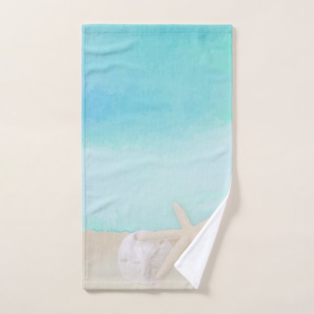 Toalha De Mão Oceano Starfish e Sand Dand (Toalha de mão)