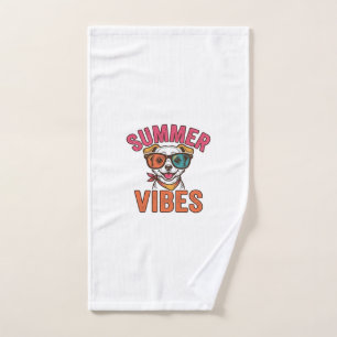 Toalha De Mão Óculos de Sol de Cachorro Vibrações de Verão Camis