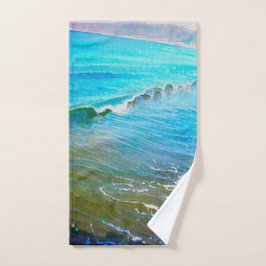Toalha De Mão Ondas de Aquarela 