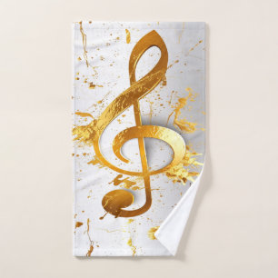 Toalha De Mão Ouro Harmonia Caos Musicais