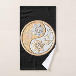 Toalha De Mão Ouro & Prata Yin Yang