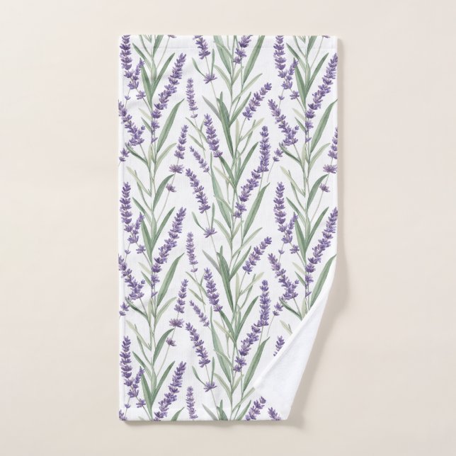 Toalha De Mão Padrão Botânico de Lavanda (Toalha de mão)