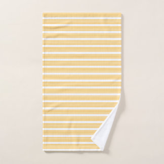 Toalha De Mão Padrão de cinco faixas amarelo sunny e branco