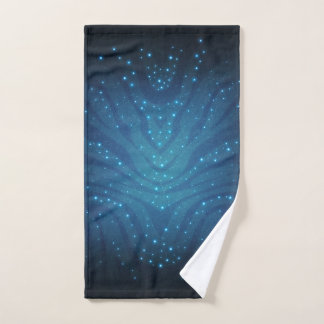 Toalha De Mão Padrão de Pele Alienigena Azul Bioluminescente - A