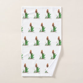 Toalha De Mão Padrão de Pinup Girl do Hiker Redhead