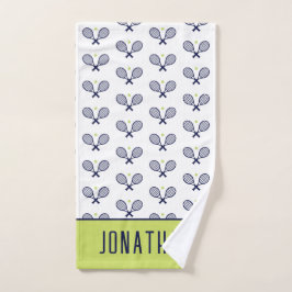 Toalha De Mão Padrão de Tênis Personalizado Nome